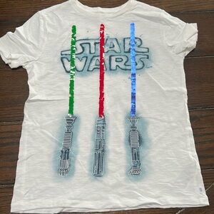 Gap Kids Star Wars Tee Lightsaber Flip Sequin L
